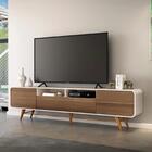 Rack Bancada De Tv 85 Pol 220cm Época Castanho/off - Hb Móveis