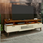 Rack Bancada Decorativo 160cm Mônaco Nature/off White G44 - G