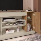 Rack Bancada E Painel Para Tv Até 55 Pol. Off White Buriti