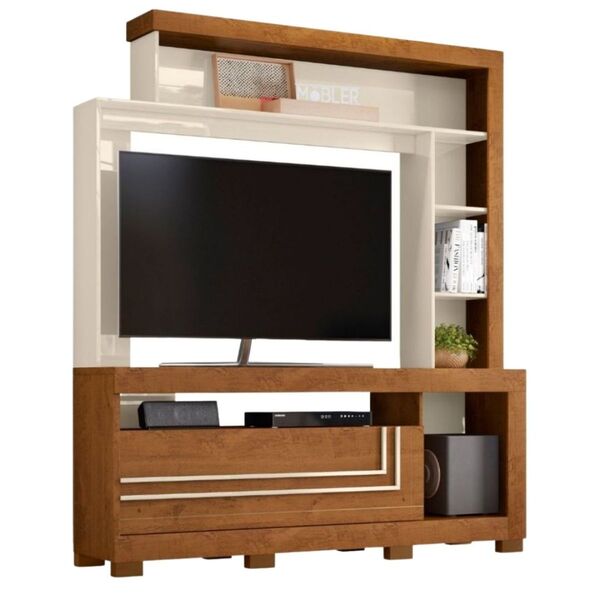 Rack Bancada Estante Painel Suspenso Tv 52? Olga Off White