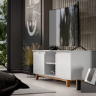 Rack Bancada Flow Branco/freijó - Ej Móveis