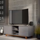 Rack Bancada Flow Cinza/freijó – Ej Móveis