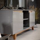 Rack Bancada Flow Cinza/freijó – Ej Móveis