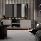 Rack Bancada Flow Cinza/freijó – Ej Móveis