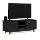 Rack Bancada Flow Para Tv 146 Cm 2 Portas Com Pés De Madeira