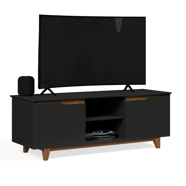 Rack Bancada Flow Preto/freijó – Ej Móveis