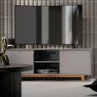 Rack Bancada Flow Tv 55 Polegadas Pés Madeira 2 Portas Pratel