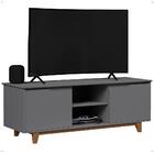 Rack Bancada Flow Tv 55 Polegadas Pés Madeira 2 Portas Pratel