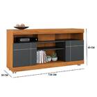 Rack Bancada França 136cm Tv 47" Noce Milano Preto Fosco Bnn