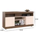 Rack Bancada França 136cm Tv 47" Nogueira Real Off White Tana