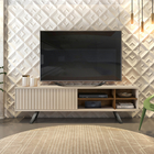 Rack Bancada Greta Para Tv 70'' Com Pes Off White/demolição -