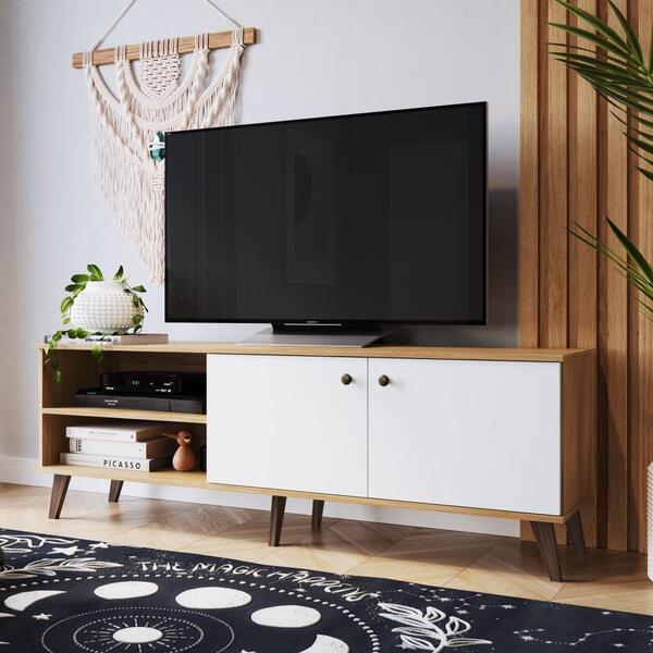 Rack Bancada Home Para Tv Até 50 Polegadas 2 Portas Sala De E