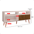 Rack Bancada Home Samba Estante Tv 55 Polegadas Nicho Porta C