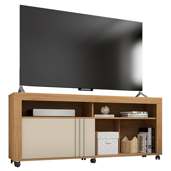 Rack Bancada Joy Até 60 Polegadas Buriti/off White - Caemmun