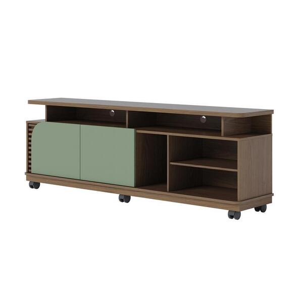 Rack Bancada Jurere 1800 Para Tv De 75" Amendoa/hortela - Col