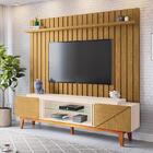 Rack Bancada Lift Com Painel Link 2.0 Ripado Para Tv Até 70"