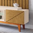 Rack Bancada Lift Com Painel Link 2.0 Ripado Para Tv Até 70"