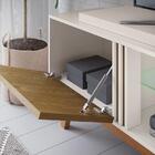 Rack Bancada Lift Com Painel Link 2.0 Ripado Para Tv Até 70"