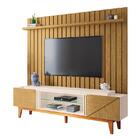 Rack Bancada Lift Com Painel Link 2.0 Ripado Para Tv Até 70"