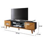 Rack Bancada Lift Tv 60 160cm 2 Portas Preto Carvalho Intense