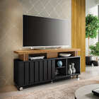 Rack Bancada Luiza Tv 50 136cm 1 Porta Preto Carvalho Intense