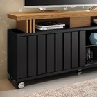 Rack Bancada Luiza Tv 50 136cm 1 Porta Preto Carvalho Intense