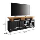 Rack Bancada Luiza Tv 50 136cm 1 Porta Preto Carvalho Intense