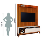 Rack Bancada Merlot Com Painel Ripado Para Tv Até 75 Polegada