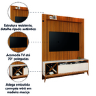 Rack Bancada Merlot Com Painel Ripado Para Tv Até 75 Polegada