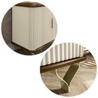 Rack Bancada Metallic 1.7 Com Portas Ripadas E Pés De Metal