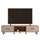 Rack Bancada Moderna Tv Até 75 Polegadas Griz Carvalho Nobre