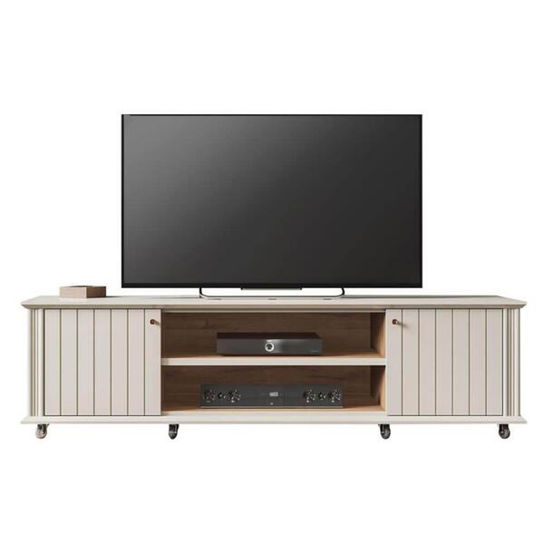 Rack Bancada Nevada Permobili Com Nicho - Off White/savana