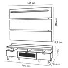 Rack Bancada Painel Para Tv Até 65” Arcade 160 Cm Estante Mar