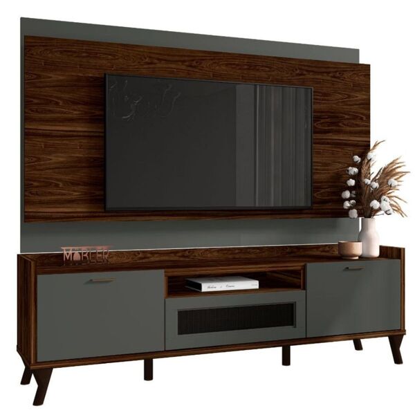 Rack Bancada Painel Para Tv Até 75” Dunamis 180 Cm Estante Ma