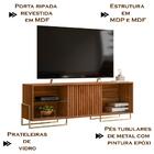 Rack Bancada Para Tv 70 Pol Metha 163 Cm Cinamomo Mell Mbl