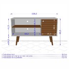 Rack Bancada Para Tv Até 42 Pol. Pés Palito Jade Off White/ci