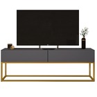 Rack Bancada Para Tv Até 50 Polegadas C/ 2 Gavetas Estilo Ind