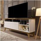 Rack Bancada Para Tv Até 55 Pol. Nevada Off White/madero Cane