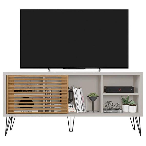 Rack Bancada Para Tv Até 55 Pol Frizz 136cm Pés De Ferro