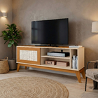 Rack Bancada Para Tv Até 55 Polegadas 1,36m 1 Porta Com Tela