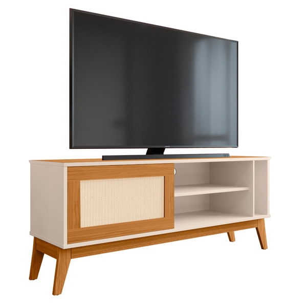 Rack Bancada Para Tv Até 55 Polegadas 1,36m 1 Porta Com Tela