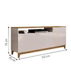 Rack Bancada Para Tv Até 60 Polegadas Positano 1,52m Off Whit