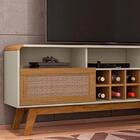 Rack Bancada Para Tv Até 65 Pol. Larimar Off White/cinamomo/r