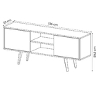 Rack Bancada Para Tv Até 65 Sala De Estar R1464 Natural G69 -