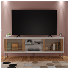 Rack Bancada Para Tv Até 72 Polegadas Frizz Off White Buriti