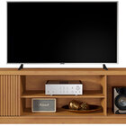 Rack Bancada Para Tv Até 75" 01 Porta Com Detalhe Ripado E 03