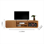 Rack Bancada Para Tv Até 75" 01 Porta Com Detalhe Ripado E 03