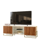 Rack Bancada Para Tv Até 75" 02 Portas 01 Prateleira De Vidro