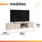 Rack Bancada Para Tv Até 75 Polegadas 2,41m 3 Portas Lívia Of