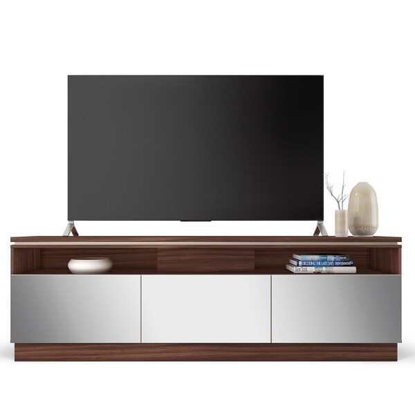 Rack Bancada Para Tv Até 82 Pol. Portas Com Espelho Almada C0